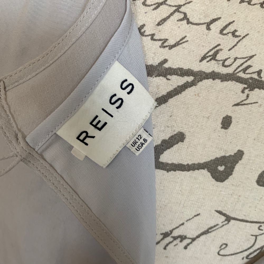 Reiss Light Gray High-Low Chiffon Dress - Picture 7 of 8